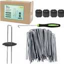 8 Inch Galvanized Steel Landscape Stakes - 50 Pack Heavy Duty U-Shaped Garden Stakes | Rust-Resistant Ground Anchors for Tent Windproof, Landscape Fabric, Lawn Camping, Outdoor DIY Projects