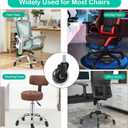 Hirate 3" Office Chair Casters Wheel with 5/16"-18UNC Threaded Stem Mute Gaming Chairs Casters Replacement Safe for Hardwood Tile Floors, Set of 5 with Screw Inserts