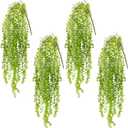 dallisten 4 Pack Fake Hanging Plants, 38" Artificial Hanging Eucalyptus Plants Greenery Vines UV Resistant Faux Trailing Plants for Indoor Outdoor Wall Shelf Porch Boho Home Patio Decor(4PCS Green)