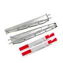 GaeaAuto Chrome Straight Spring Loaded Mud Flap Hanger Set 2.5" Bolt Spacing 30" Length with Aluminum Reflective Tapes Fit for Semi Trucks, 2 Pcs