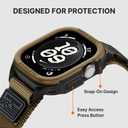 Bandletic Rugged Case with Band Compatible with Apple Watch 49mm(Ultra 3/2/1),46mm(Series 11/10), 45mm(Seriess 9/8/7),44mm(SE3/SE2/SE/6/5/4), Protective Cover Sport Accessories for iWatch Men