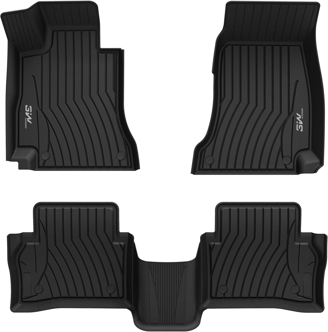 3W Floor Mats Fit for Benz E-Class 2017-2023 TPE All Weather Custom Fit Floor Liner for E300 E320 E400 E350 E63 E550, 1st&2nd Row Full Set Car Liners Black (Sedan Only)