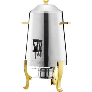 VEVOR Stainless Steel Beverage Dispenser, 3.4 Gallon Drink Dispenser with Alcohol Burner, Hot & Cold Drink Dispensers with Spigot for Coffee Tea Hot Water, Ideal for Restaurants, Hotels, Parties