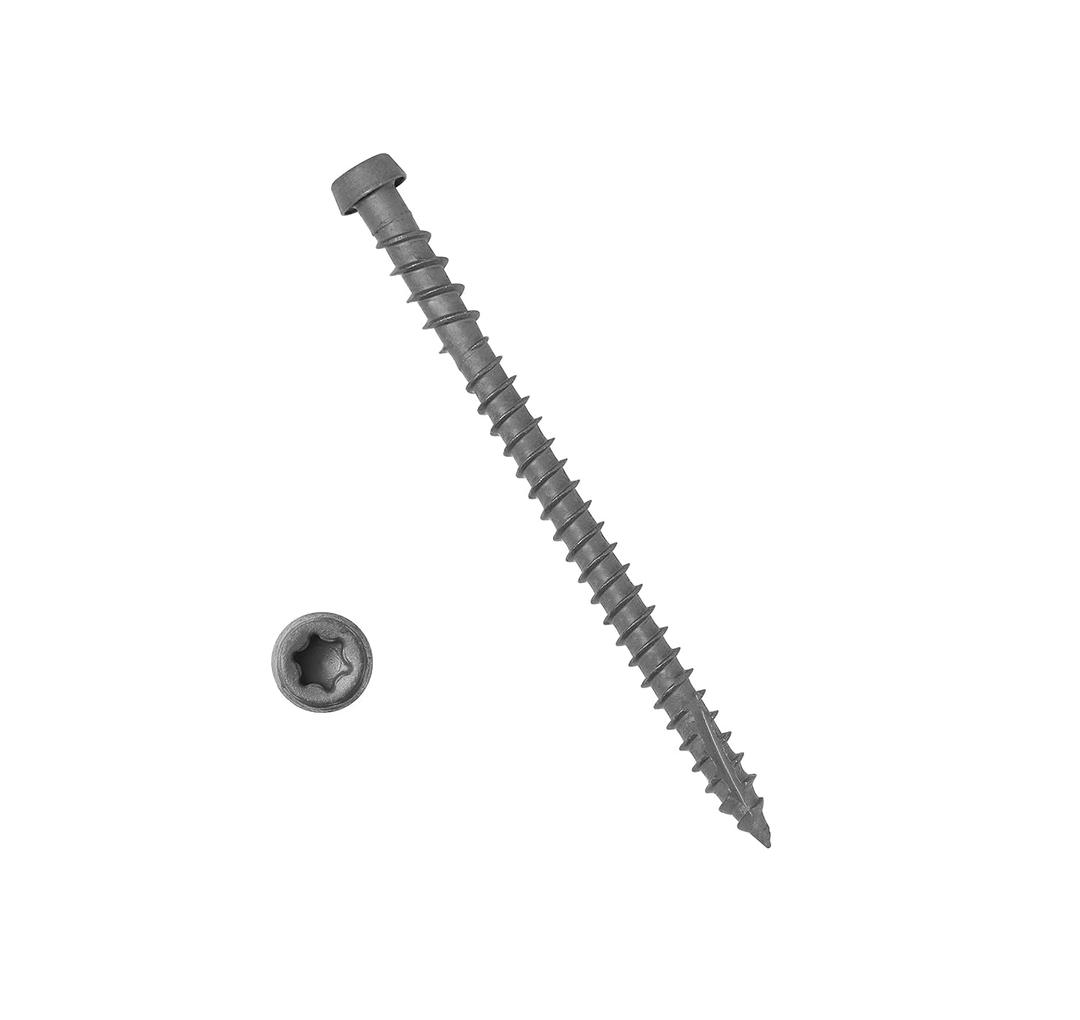 Coated Composite Deck Screws #10 x 2-3/4, Self Tapping Wood Screws and Deck Screws with Torx T20 Star Drive, Type 17 Point, Flat Head, 1 Free Bit Included (Dark Gray, 75), by YYL FASTENER