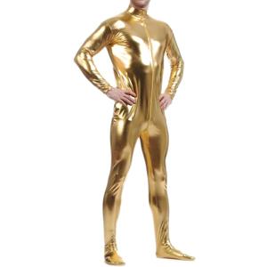 Seeksmile Unisex Metallic Bodysuit Zentai without Hood Adult Shiny One Piece Spandex Body Suit Halloween Costume (Large, Gold) Seeksmile Unisex Metallic Bodysuit Zentai without Hood Adult Shiny One Piece Spandex Body Suit Halloween Costume (Large, Gold)