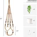 Mkono Fake Hanging Plant with Pot, Artificial Plants for Home Spring Decor Indoor Macrame Plant Hanger with Faux Vine Hanging Planter Greenery for Bedroom Bathroom Kitchen Office, Brown (Pothos)