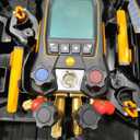 Testo 557s AC Manifold Gauge Set – AC Recharge Kit with 2x testo 115i Pipe Clamp Thermometer, 1x testo 552i Micron Gauge, and 4x Hoses – Set with Bluetooth