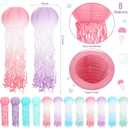 12 Pcs Hanging Jellyfish Paper Lanterns, Gradient Color