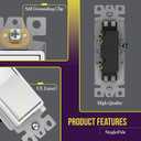 2 x ENERLITES Decorator Paddle Rocker Light Switch, Gloss Finish, Single Pole, 3 Wire, Grounding Screw, Residential Grade, 15A 120V/277V, UL Listed, 91150-W-10PCS, White (10 Pack)