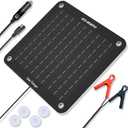 ECO-WORTHY 10W Solar Car Battery Charger Maintainer 12V Waterproof Portable Solar Trickle Charger for Car Truck Boat Lawn Mower RV Trailer Tractor ATV Utility Vehicle Battery