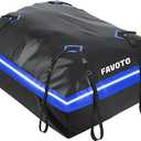 Favoto Car Roof Cargo Bag - 20 Cubic Feet Waterproof Carrier for Most Vehicles SUV/Sedan, 500D PVC Material with 8 Reinforced Straps & Anti-Slip Mat​, Black & Orange, Black & Blue