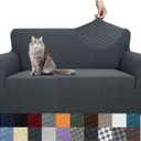 YEMYHOM Couch Cover Latest Jacquard Design High Stretch Sofa Covers for 2 Cushion Couch, Pet Dog Cat Proof Loveseat Slipcover Non Slip Magic Elastic Furniture Protector (Medium, Dark Gray) (Medium (55"-69"))