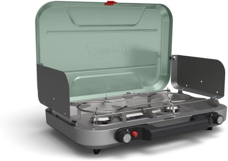 Coleman Cascade 328 3-Burner Camping Stove, Portable Cooktop with 28,000 BTUs, Matchless Lighting, & Dual Wind Guards, Great for Outdoor Cooking, Camping, Tailgating, Grilling, BBQs, & More