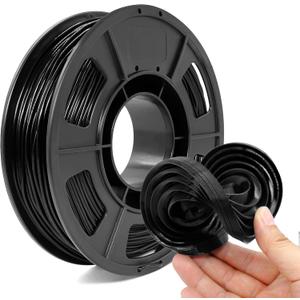 85A TPU 3D Printer Filament 1.75mm 0.03mm,250g Black Filament,Super Soft & Flexible Rubber-Like Filament,Durable & Wear-Resistant, Smooth Feeding,Ideal for RC Car Tires, Lego Wheels.