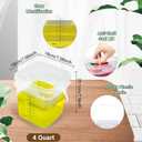 8 Pack 1 Gallon Plastic Bucket with Handle and Lid Food Storage Bucket Containers All Purpose Pail for Multipurpose Paint Water Art Crafts Projects Garage Organization (Square with Scale)