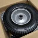 AR-PRO (2 Pack) 13x5.00-6 Flat Free Tire and Wheel Assembly, Solid Lawn Mower Front Tire with 3" Centered Hub, 3/4" Bearing extra 5/8"&1/2", Compatible with Riding Mowers & Garden Tractors