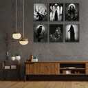 2 x Halloween Wall Art Prints - Gothic Witchy Aesthetic Spooky Home Decor - Goth Room Creepy Art Scary Picture Witch Decoration (11"x14" UNFRAMED)