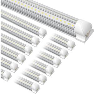 12-Pack T8 LED Shop Light 4FT, 42W 6300 Lumen 5000K Daylight, Linkable and Plug and Play Lights for Garage Ceiling Workshop Commercial Lighting, Non-Dimmable