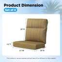 Outdoor Patio Chair Cushions 44x21x3.5 inch, Set of 2 Thicken Comfy Cushions for Rocker Non Slip Fade Shield Water Repellent High Back with Ties, Yellow Stripe