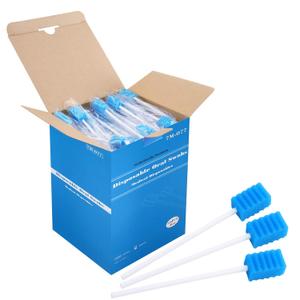 250 Count, ZIZNBA Mouth Swabs Sponge, Disposable Oral Swabs Sterile Unflavored Swabsticks (250PCS-tooth shape)