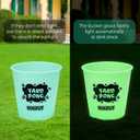 Yard Pong Outdoor Games Glow in Dark with 12 Buckets and 6 Balls, Backyard Toss Games Glow Yard Game for Adults, Family and Kids