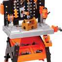 JAKKS Pacific Black+Decker Kids Workbench - Power Tools Workshop - Build Your Own Toy Tool Box 75 Realistic Toy Tools and Accessories