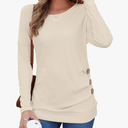 MOLERANI Women's Long Sleeve Tunic Tops Wear with Leggings Fall Shirts Crewneck Casual Button Tshirt 2025 Winter Clothes Large