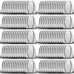 150Pcs Drawstring Backpack Bulk Cinch Sackpack Drawstring Bags Nylon for Gym Party Trip(White)