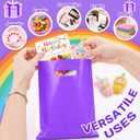 ANZNKU 100 PCS Purple Party Favor Bags 8"x11", Goodie Bag for Candy Treat Jewelry Craft, Plastic Gift Bags with Die Cut Handles for Birthday, School Events & Small Business, Wedding, Easter
