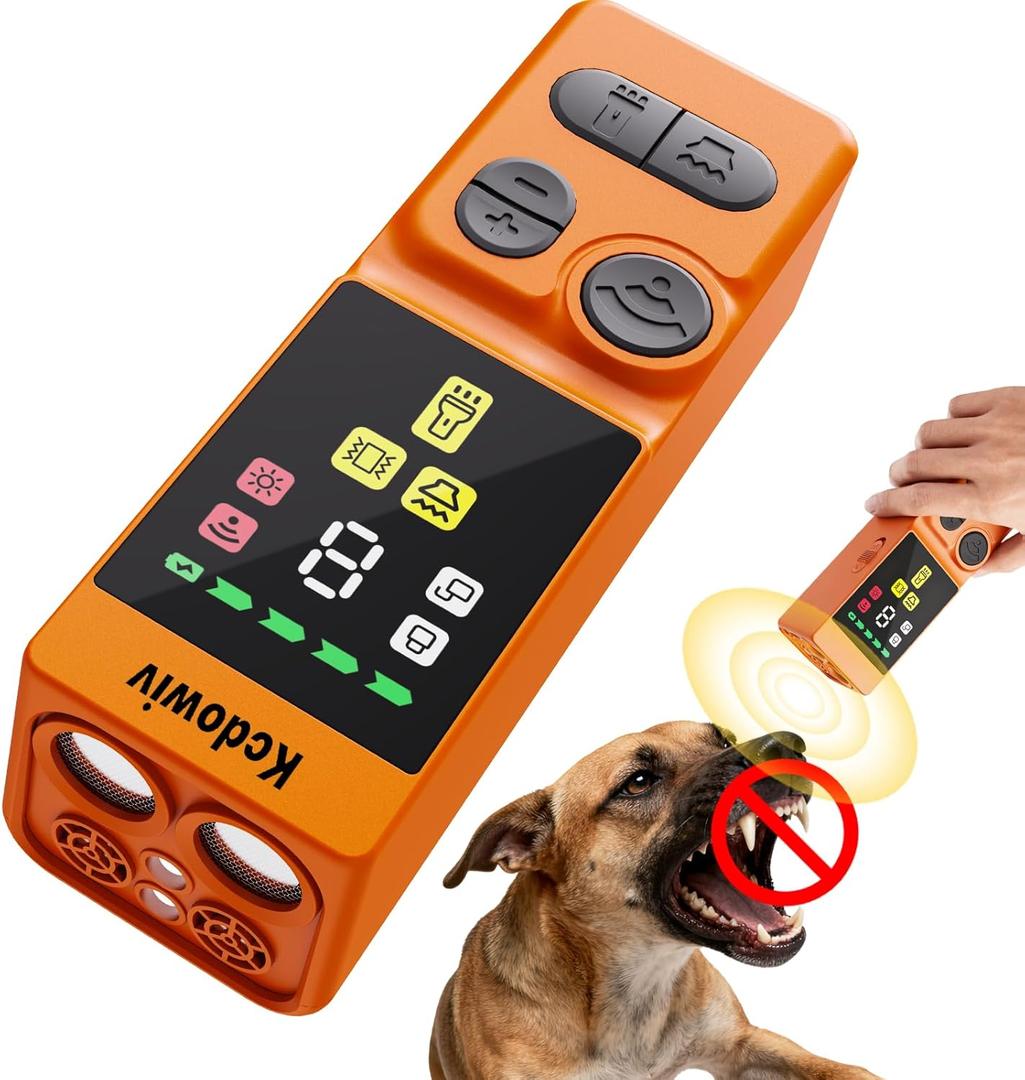 Dog Bark Deterrent Devices,4X Ultrasonic Anti Barking Device,Rechargeable Portable Dog Training Device with 9 Mode & 59ft Range, Indoors Outdoors Dog Behavior Correct - Safe for Human & Dogs