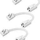 DEWENWILS 1 Ft Extension Cord with 3-Prong Flat Plug, 15A/1875W 14/3 SPT-3 Flat Wire, Space-Saving for Home Office Appliances & Electronics, ETL Certified, 3-Pack, White