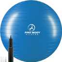 ProBody Pilates Exercise Ball - Multiple Sizes Gym Grade Balance Ball for Fitness, Yoga, Workout, Pregnancy & Physical Therapy (45 cm, Blue)