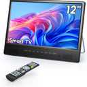 Desobry 12 Inch Small Smart TV, LCD Flat Screen Smart TV with WiFi, Built-in 180Adjustable Stand/ATSC Tuner/HDMI/AV/USB for Kitchen, Bedroom, Camping, RV, Small Space