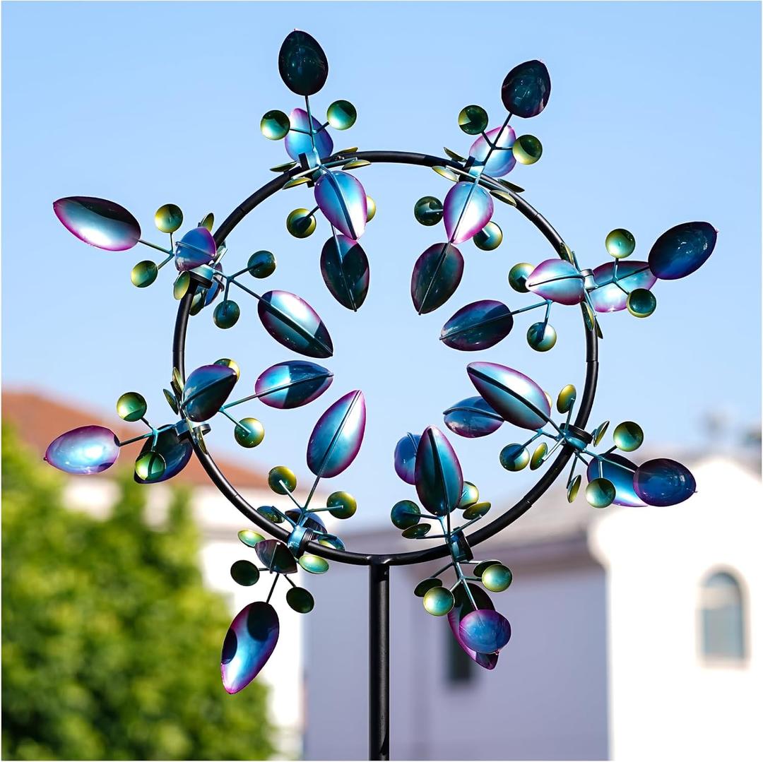 Large Wind Spinners Outdoor, Kinetic Metal Wind Spinners for Yard and Garden, Gift for Family or Friends (30'' W x 87'' H)