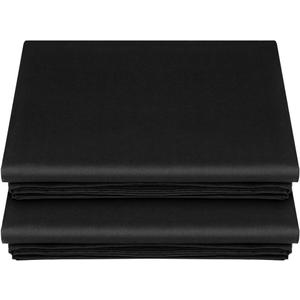 Lirex 2-Pack Full Size Flat Sheet Set, Ultra-Soft Brushed 1800 Microfiber, Breathable & Wrinkle-Free, Machine Washable (Black)