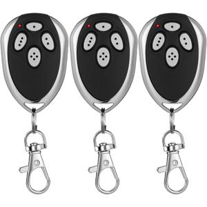 Kingdder 3 Pcs 4 Channels Gate Opener Remote Compatible with Aleko LM123 433.92mhz Garage Door Remote Control Transmitter with Keychain for a Variety of Doors, Easy Programming