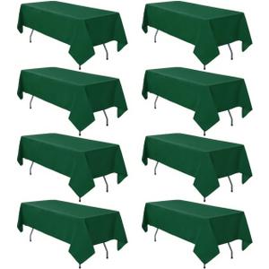 8 Pack Hunter Green Table Cloth 60 x 102 Inch Rectangular Dark Green Tablecloth for 6 Foot Rectangle Tables, Wrinkle Resistant Washable Rectangle Fabric Table Covers for Wedding Party Banquet Buffet