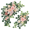 Pack of 2 Artificial Flowers for Backdrop Decoration, Wedding Arch Flowers,Reception Welcome Sign, Eucalyptus Garland, Suited to Aisle Decor and Wedding Arches(Champagne Pink)