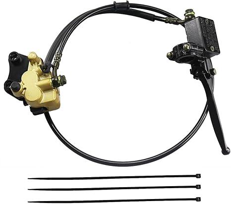 PRO BAT Front Disc Hydraulic Brake Master Cylinder Caliper Assembly + 190mm Disc Brake Rotor + Brake Pads for 50cc 70cc 90cc 110cc 125cc Atomik SSR Apollo Chinese Dirt Bike Pit Bike Gold