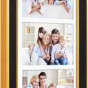 Suede 8x16 Picture Frame Display 3 Opening 5x7 Picture Frames Collage Wall Decor with Mat, Multi Photo Frame for Plexiglass, Wall Decor, Pack of 1, Black