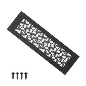 PATIKIL 10 x 3 Inch Door Air Vent Cover, Heavy Duty Aluminum Grille Ventilation Cover Louvered with Mounting Screws for Cabinet Wardrobe Door, Black Missing Screws