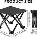 Portable Folding Camping Stool, Outdoor Camping Lightweight Small Chair for Gardening Fishing BBQ Hiking and Beach, Stool Seat with Carry Bag(Black), 33 cm x 33 cm x 33 cm