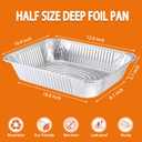 Aluminum Foil Pans 9x13 Disposable 30 Pack Half Size Aluminum Foil Heavy Duty deep Steam Table Pan, Tin foil Turkey Sheets Tray Chafing Grill Accessories for Cooking, Baking, Storing, Food Prepping