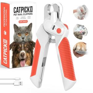 Dogs & Cats Nail Clippers with Light – Safety Guard Pet Nail Trimmer Reveals the Quick, Stainless Steel Blades, Beginner Friendly Grooming Tool for Home Use, Suitable for Small, Medium & Large Pets