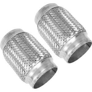 MXA 3" Flex Exhaust Pipe,3 inch Flexible Pipe,Exhaust Mid Pipe Stainless Steel Tubing,Heavy Duty Double Braid Exhaust Pipe, 2 Pack (3"x4"x5.9")