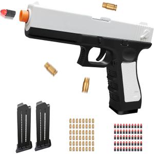 Zanktony Soft Bullet Toy Gun for Boys, Foam Blaster with Shell Ejecting, Realistic Toy Guns Model & Fidget Gun, Toy Pistol Gift for Birthday Christmas for Boys Girls Kids Adults Age 8+ (Black)