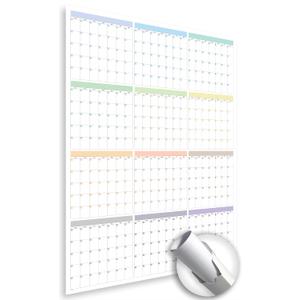 Large Wall Calendar Undated (39 x 27 inches) Double Sided Dry Erase Yearly & Monthly Wall Calendar, Big Erasable Planner for Home, Office, Classroom, Thick Paper with Gloss Lamination, Full Year View.