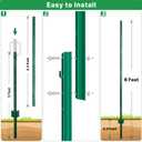 ARIFARO Metal Fence Posts 6 Feet assemblable,Pack of 10,Sturdy Duty No Digging Garden U Post for Wire Fencing Steel Poles for Yard, Outdoor