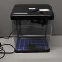 Fish Tank 2.4 Gallon Aquarium Kit with Humidifier 7-Color Auto-Looping 3 in 1 Quiet Pump with Filteration & Oxygenation & Circulation, Temperature Display, HD Glass (White)