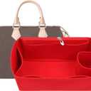 Lckaey Purse Organizer Insert for Nevefull Speedy HandBag Insert, for Tote Bag and hand bag protector, 1083red-L (11*5.9*5.9in)